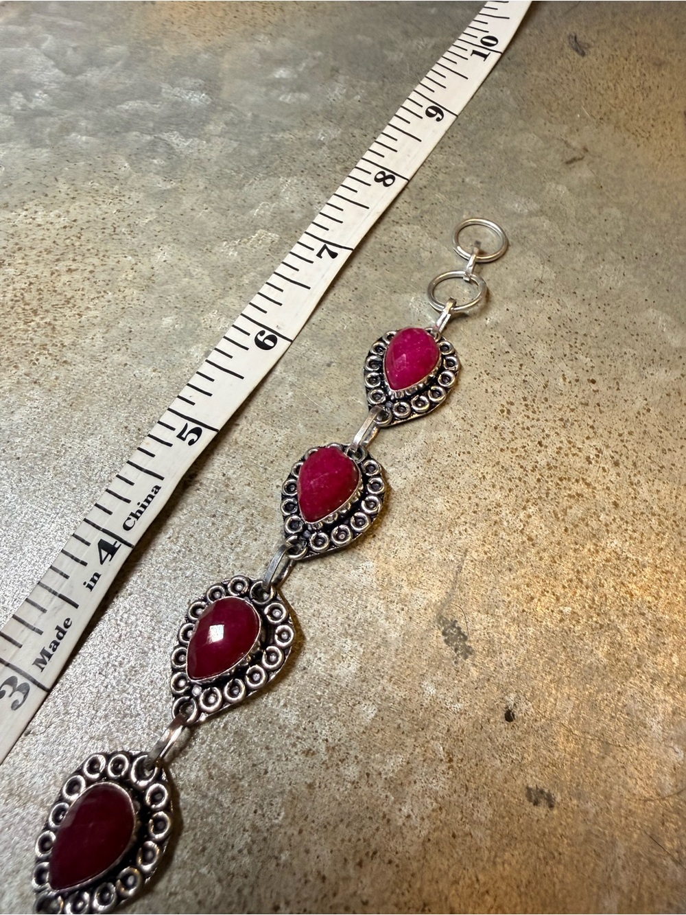 Opaque red ruby bracelet